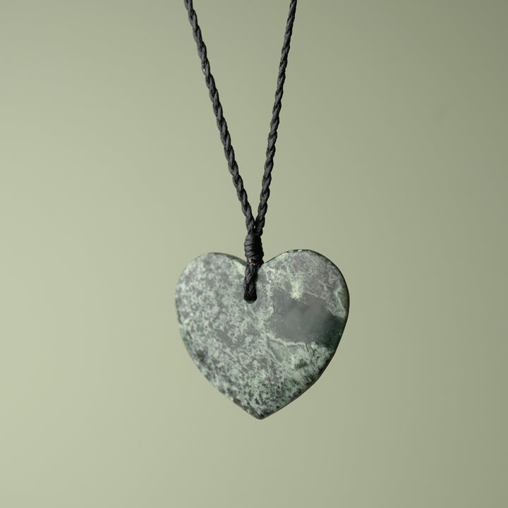 Large Inanga Pounamu Heart Pendant