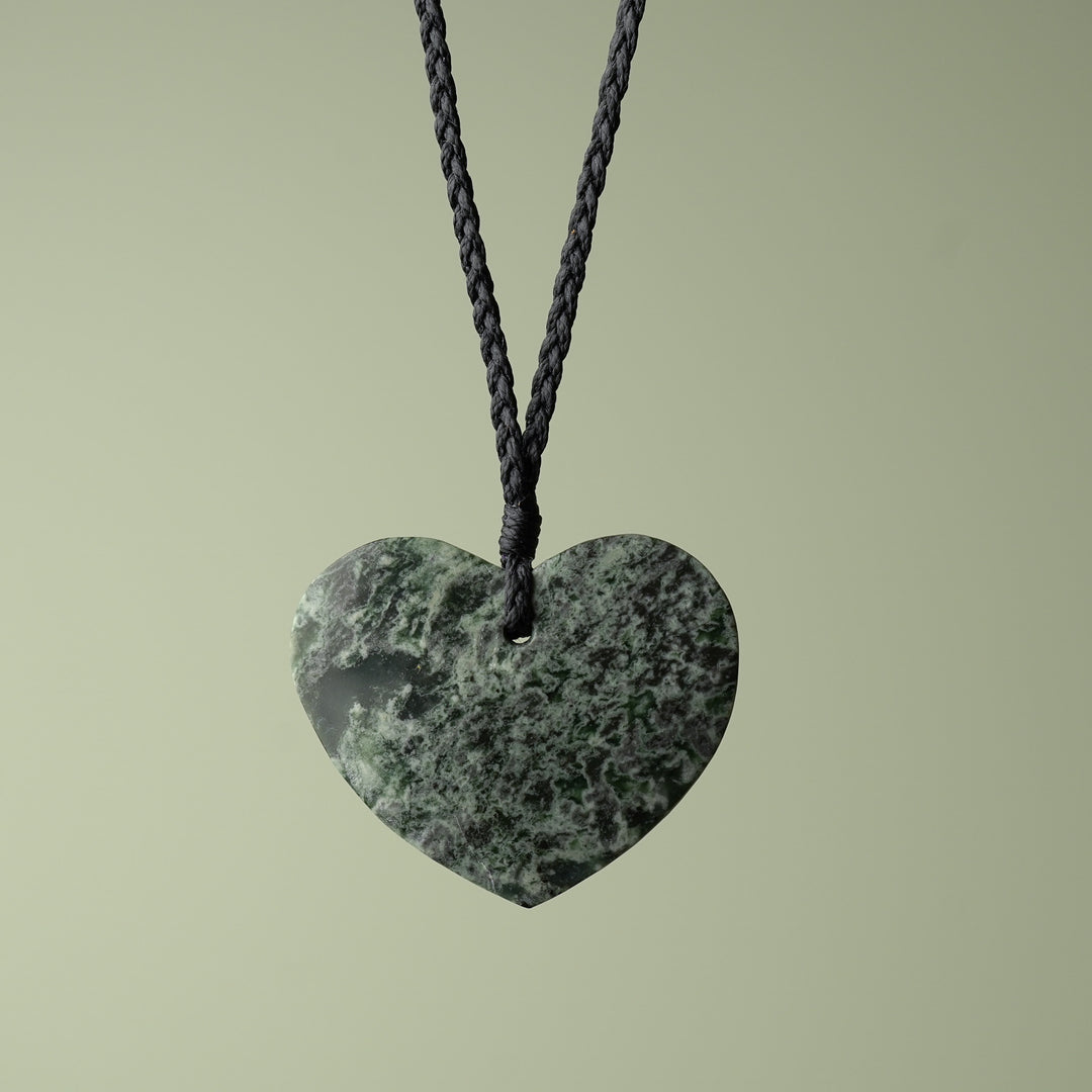 Large Inanga Pounamu Heart Pendant