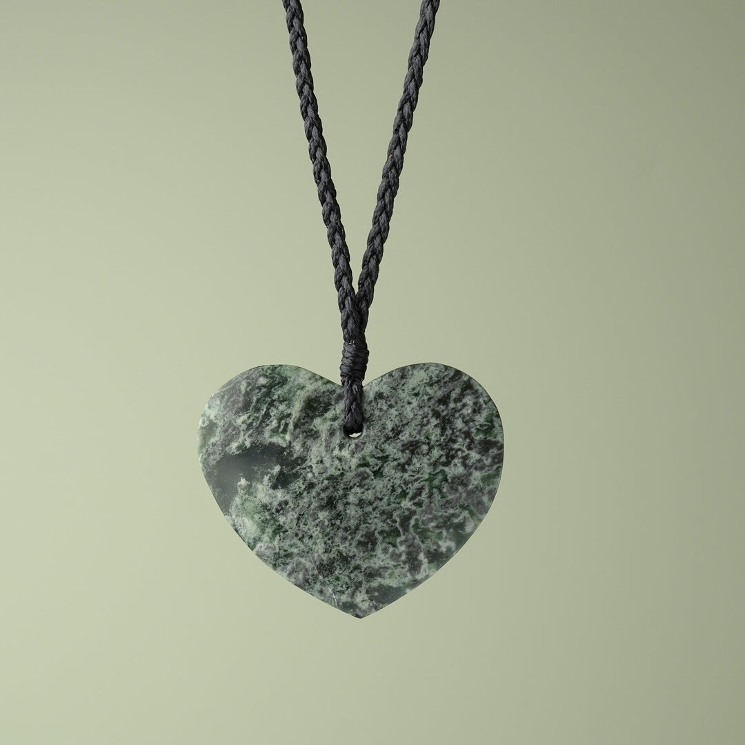 Large Inanga Pounamu Heart Pendant