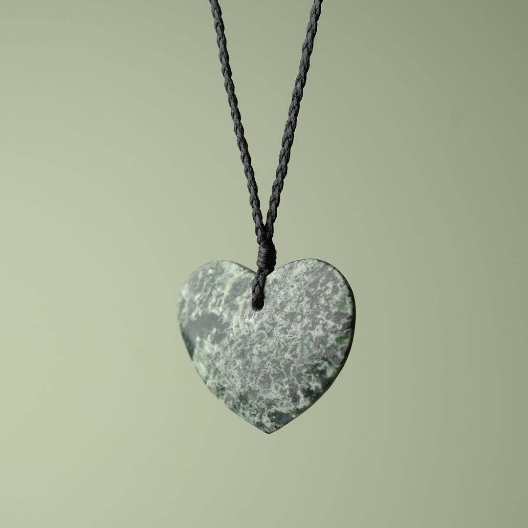 Large Inanga Pounamu Heart Pendant