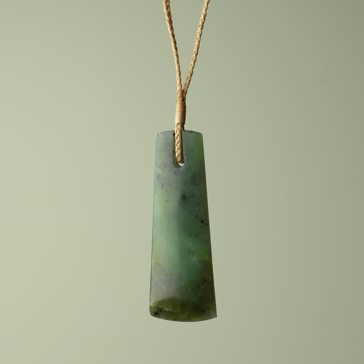 Large Kawakawa Pounamu Toki, Tan Binding