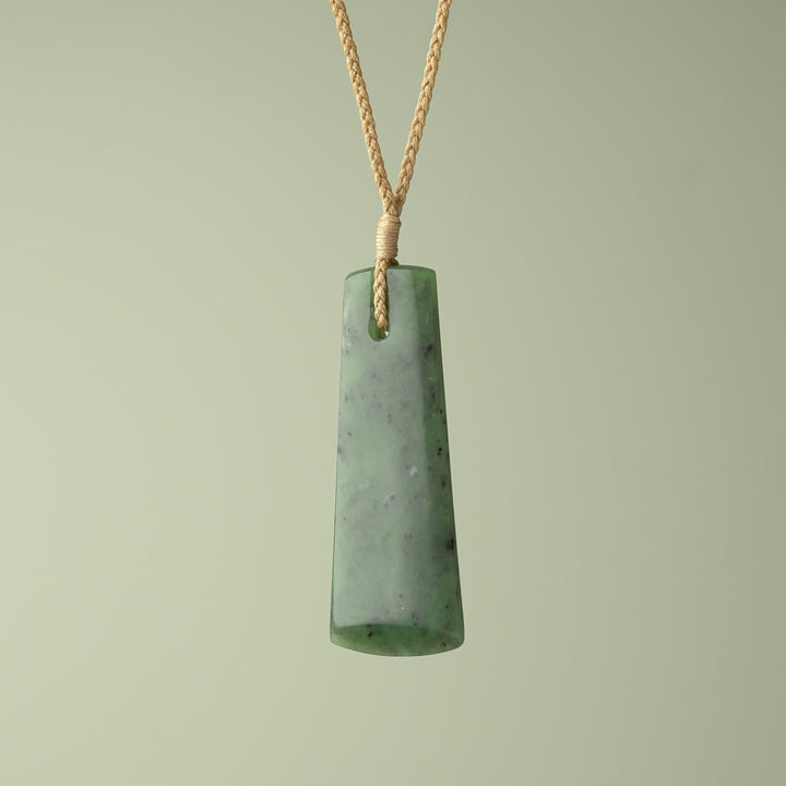 Large Kawakawa Pounamu Toki, Tan Binding