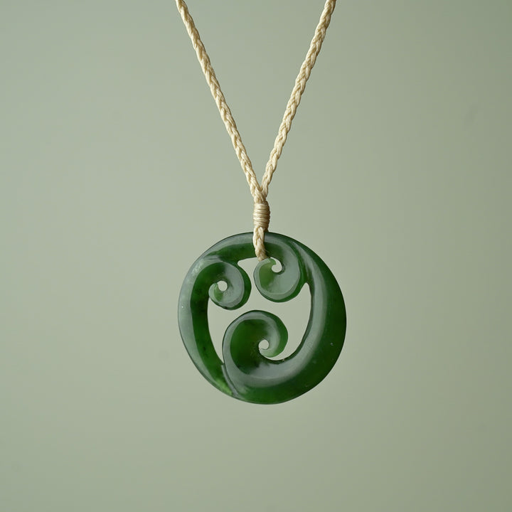 Medium Triple Koru Greenstone Pendant