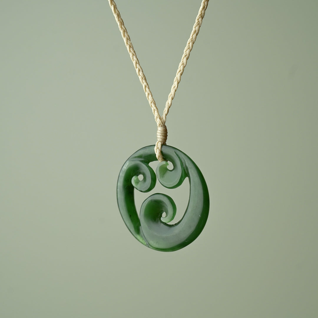 Medium Triple Koru Greenstone Pendant