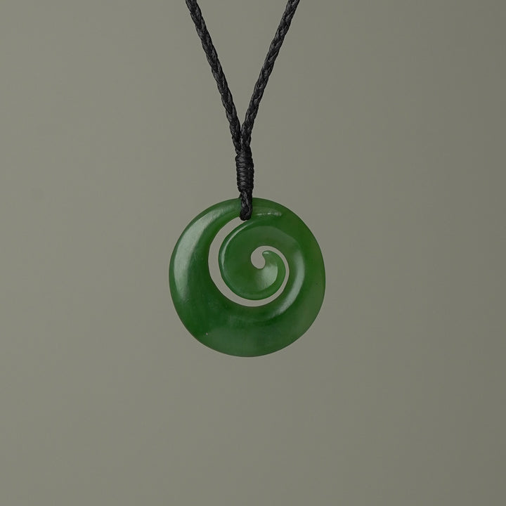 Medium Greenstone Koru Pendant