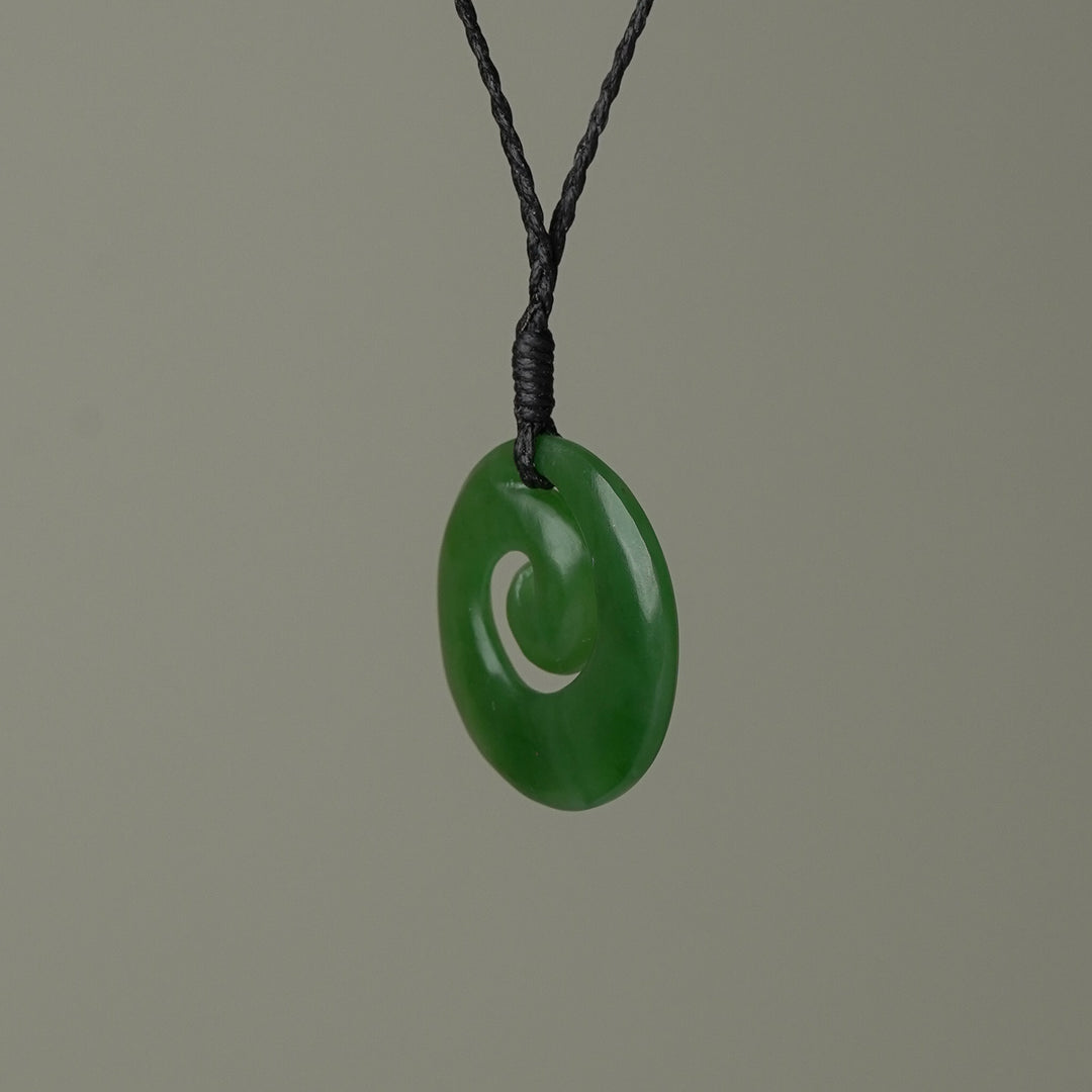 Medium Greenstone Koru Pendant