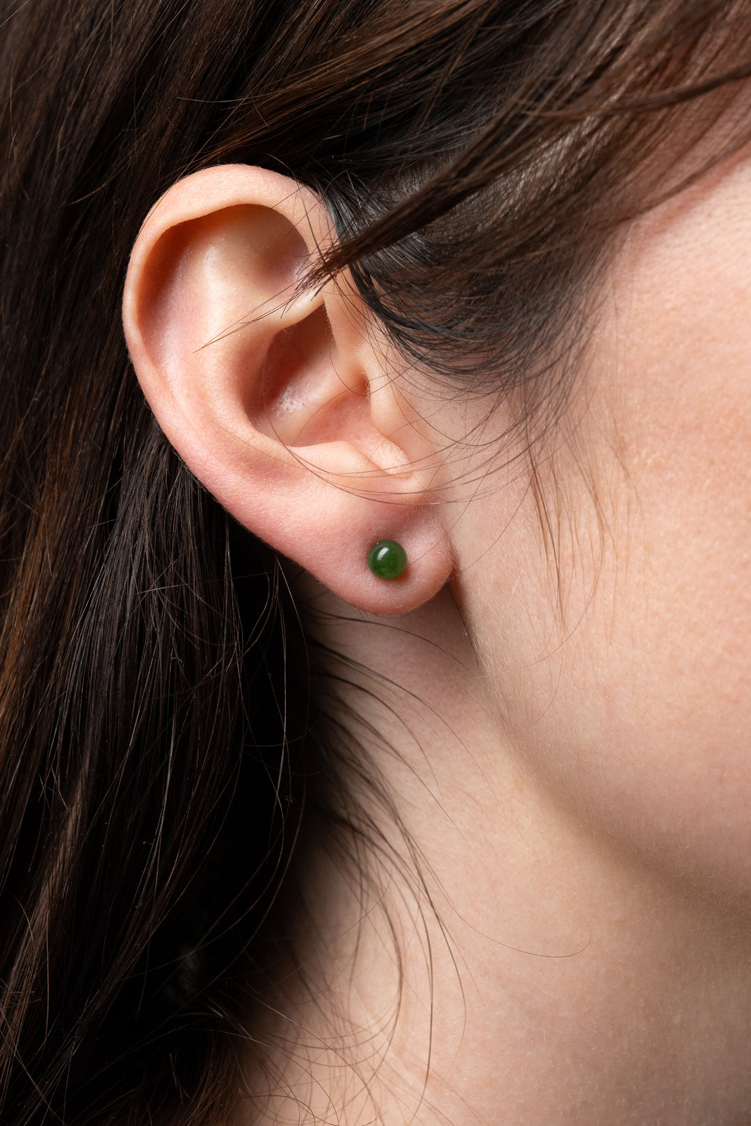 Pounamu Bead Stud Earrings 5mm